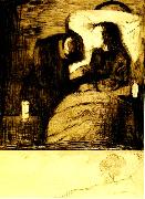 Edvard Munch den sjuka flickan painting